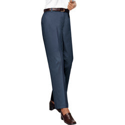 Ladies Twill Pleated Flat Front Pants