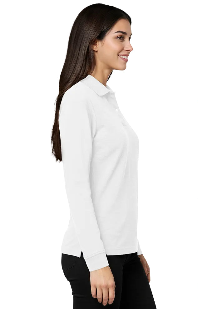 Ladies Long Sleeve Pique Shirt