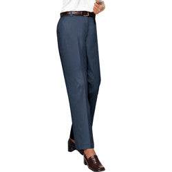 Ladies Twill Pleated Flat Front Pants