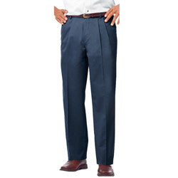 Men's Twill Pleated Flat Front Pants